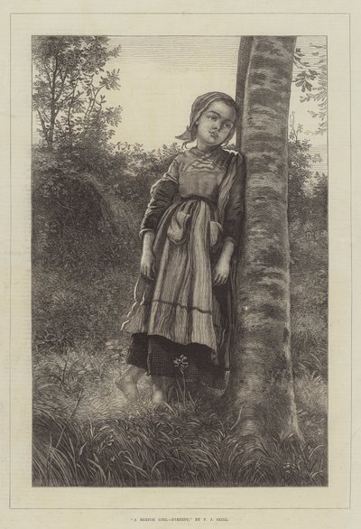 A Breton Girl, Evening by Frederick John Skill